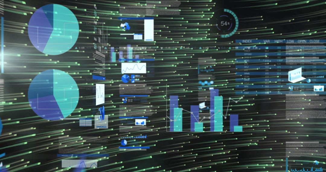 Futuristic Digital Dashboard with Floating Data Visualizations