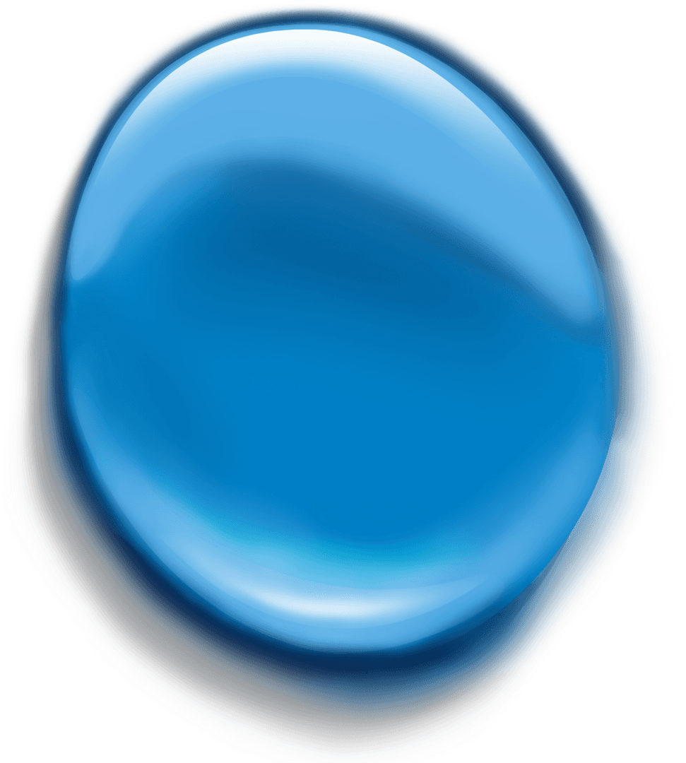 Glossy Blue Transparent Droplet Vector Icon Design