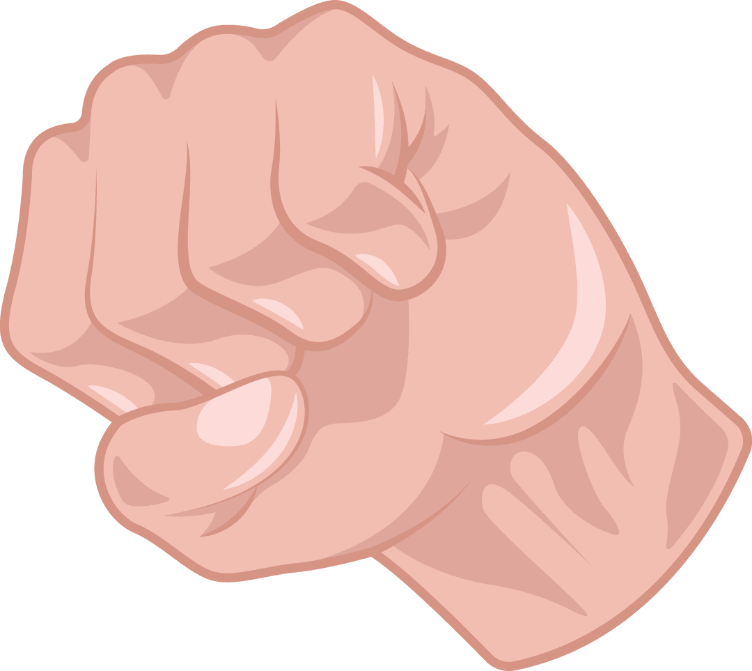 Digital Fist Icon on Transparent Background for Gestures