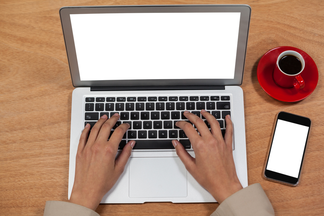 Hands Typing on a Laptop with Transparent Black Screen - Download Free Stock Images Pikwizard.com