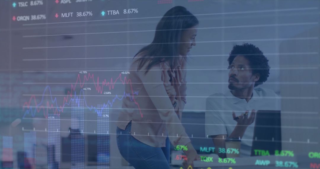Teamwork in Financial Analysis with Diverse Colleagues and Data Charts
