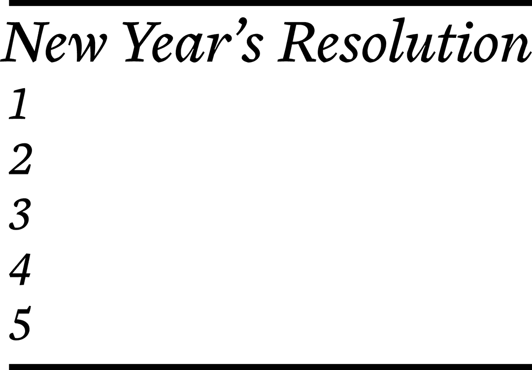 Transparent New Year's Resolutions List Concept