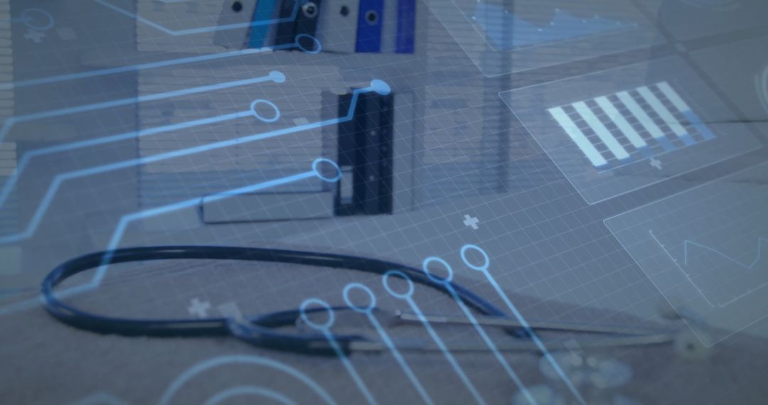 Futuristic Blend of Medical Environment and Digital Interface