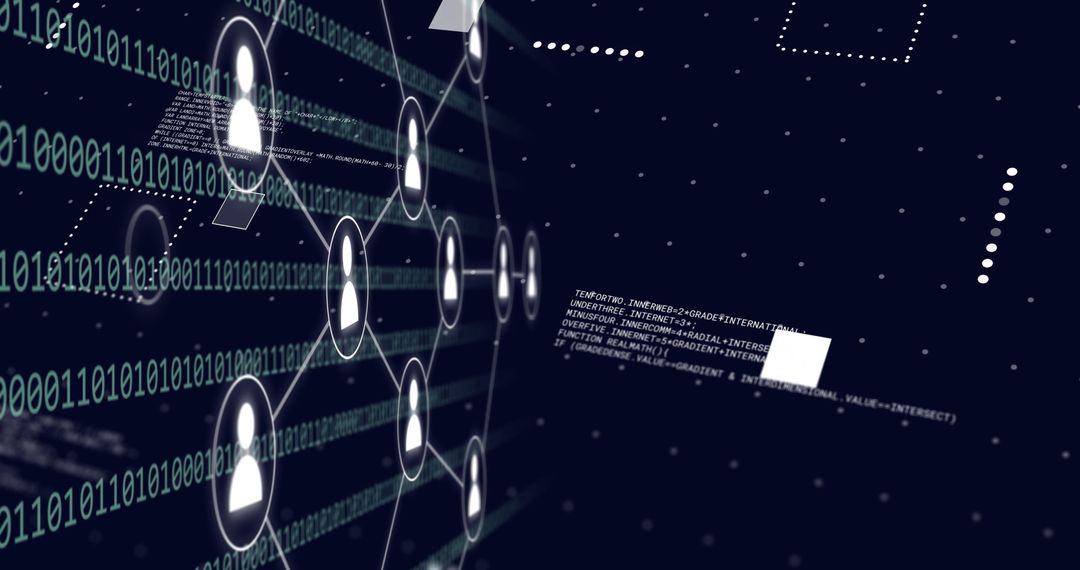Binary code digital network with ai data connections