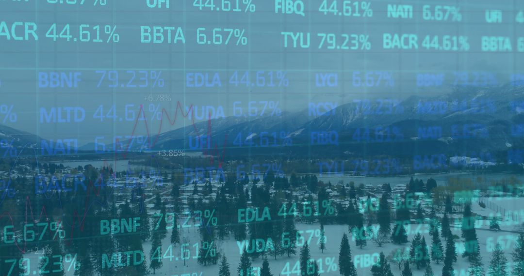 Innovative Business Metrics Overlaid on Winter Alpine Scene