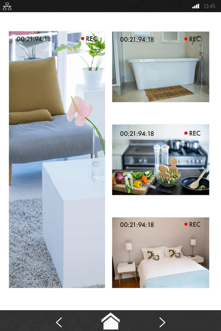 Modern Room Views Displayed on Transparent Cellphone Screen