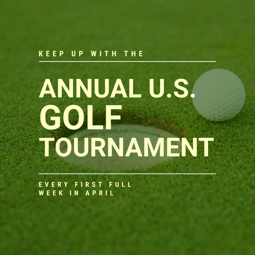 Annual U.S. Golf Tournament Advertisement on Green - Download Free Stock Templates Pikwizard.com