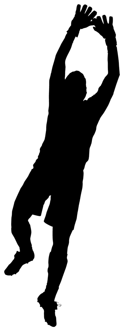 Silhouette of Triumph: Transparent Man with Raised Arms