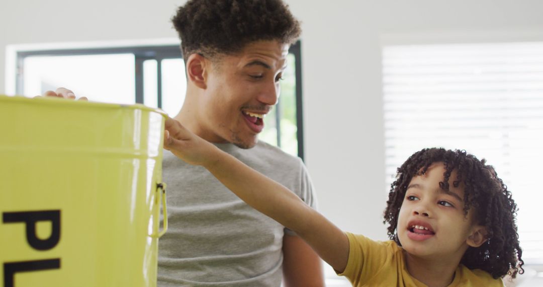 Father and Son Playing and Connecting at Home
