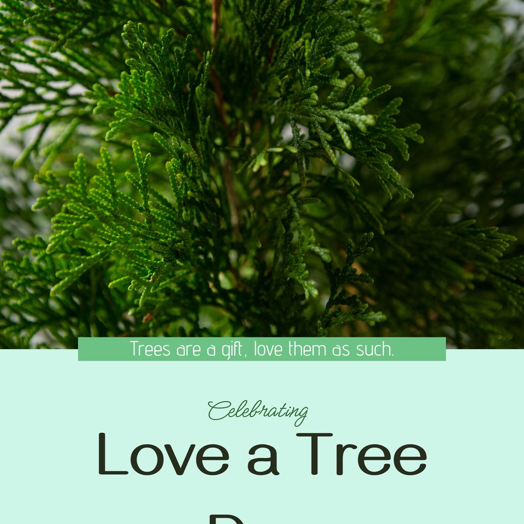 Trees are gift, love them as such and celebrating love a tree day text over closeup of green plants - Download Free Stock Templates Pikwizard.com