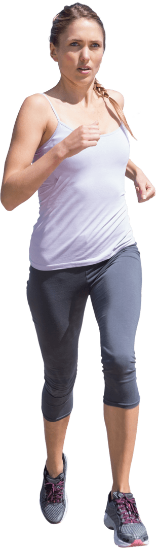 Caucasian Female Runner on Transparent Background High Resolution