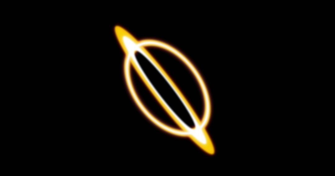 Glowing Yellow Circles on Black Background, Modern Abstract Art