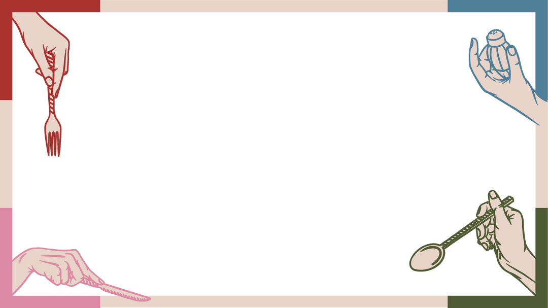 Transparent Flat Design Hands Holding Kitchen Utensils