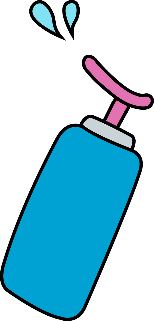 Flat Stylistic Pump Dispenser with Liquid on Transparent Background