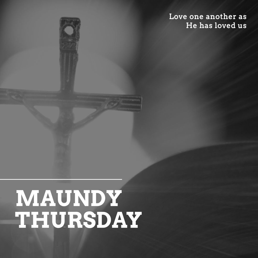 Maundy Thursday Cross with Inspirational Text