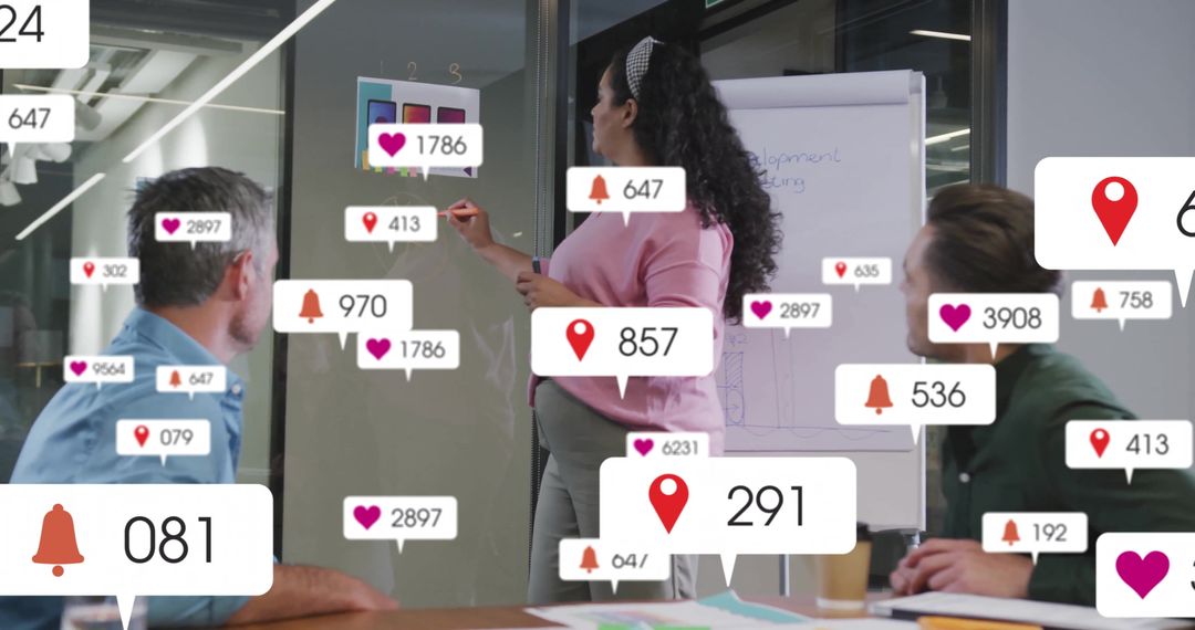 Team Collaboration with Social Media Statistics Overlay