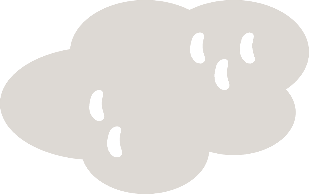Minimalistic Flat Gray Cloud Vector on Transparent Background