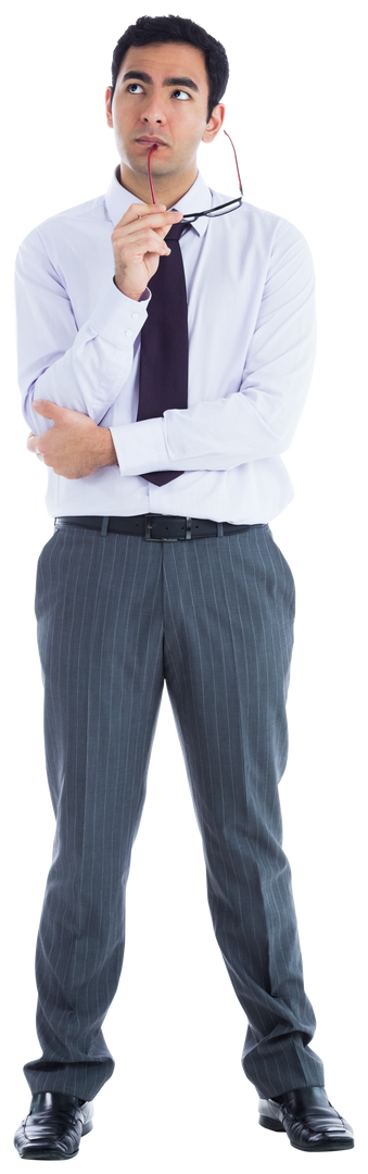 Pensive Asian Businessman with Glasses Isolated Transparent Background - Download Free Stock Images Pikwizard.com