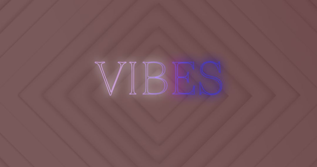 Neon Vibes Text Over Geometric Patterned Background