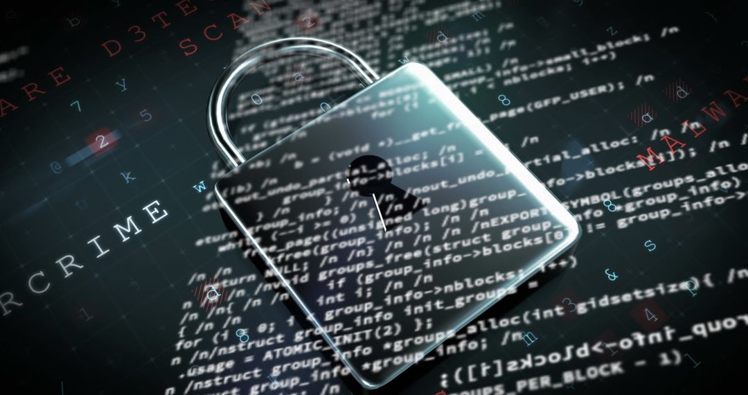 Digital Security Padlock Reflecting Source Code Cybersecurity - Free Images, Stock Photos and Pictures on Pikwizard.com