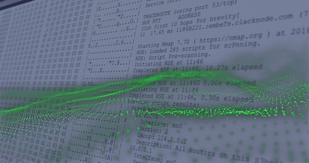 Technology Screen Display with Data Animation in Office Environment