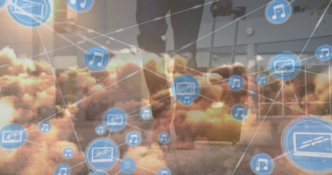 Digital Networking in Business Travel Background