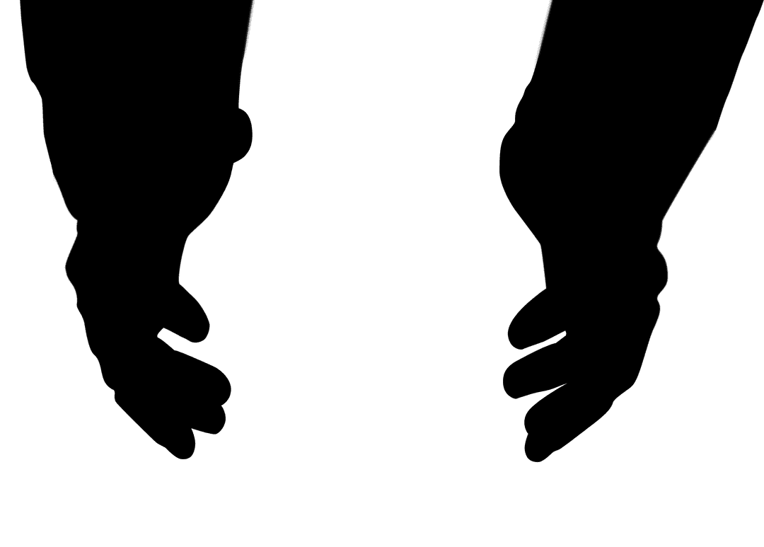 Transparent Silhouette of Hands Holding Symbol of Support