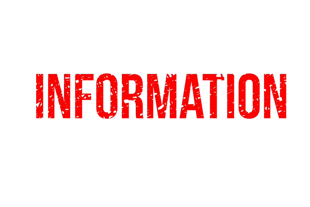 Bold Red Information Text on Transparent Background