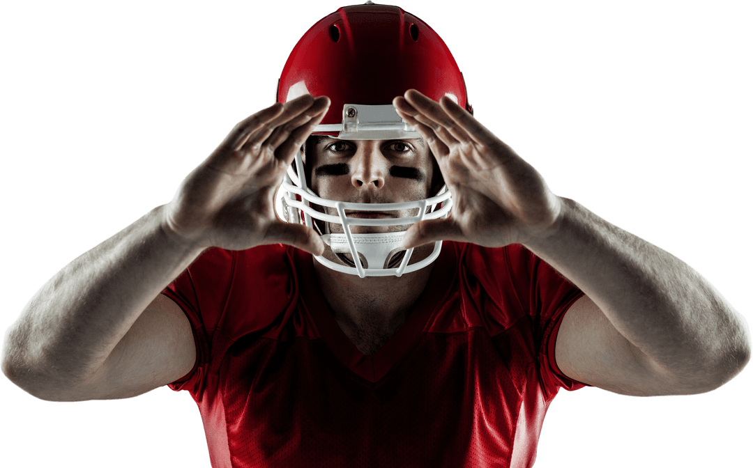 Transparent American Football Player Making Gesture