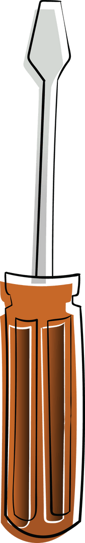 Orange Screwdriver on Transparent Background Digital Illustration