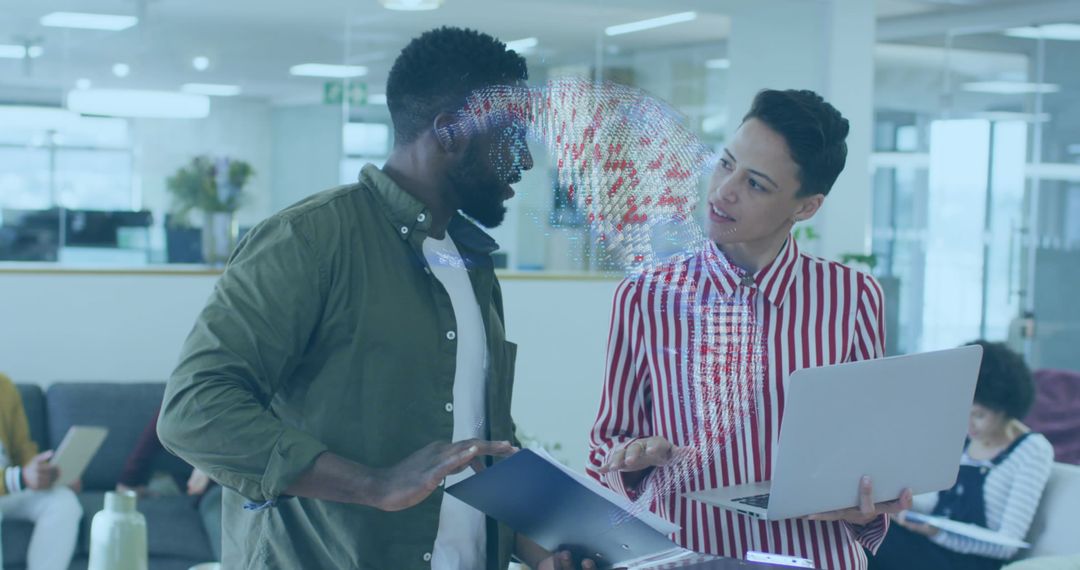 Diverse Team Collaborating on Digital Communication Project