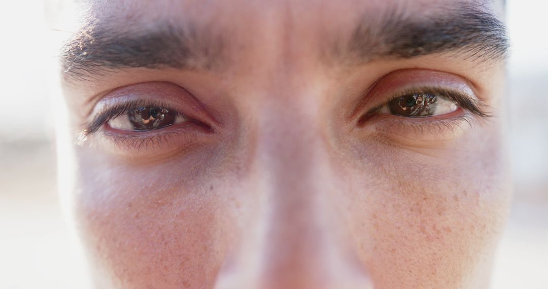 Close-Up of Man's Eyes Half Closed Showing Detailed Eyelashes and Skin Texture - Free Images, Stock Photos and Pictures on Pikwizard.com