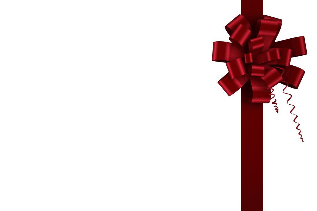 Red Transparent Bow and Ribbon Isolated for Christmas Decoration