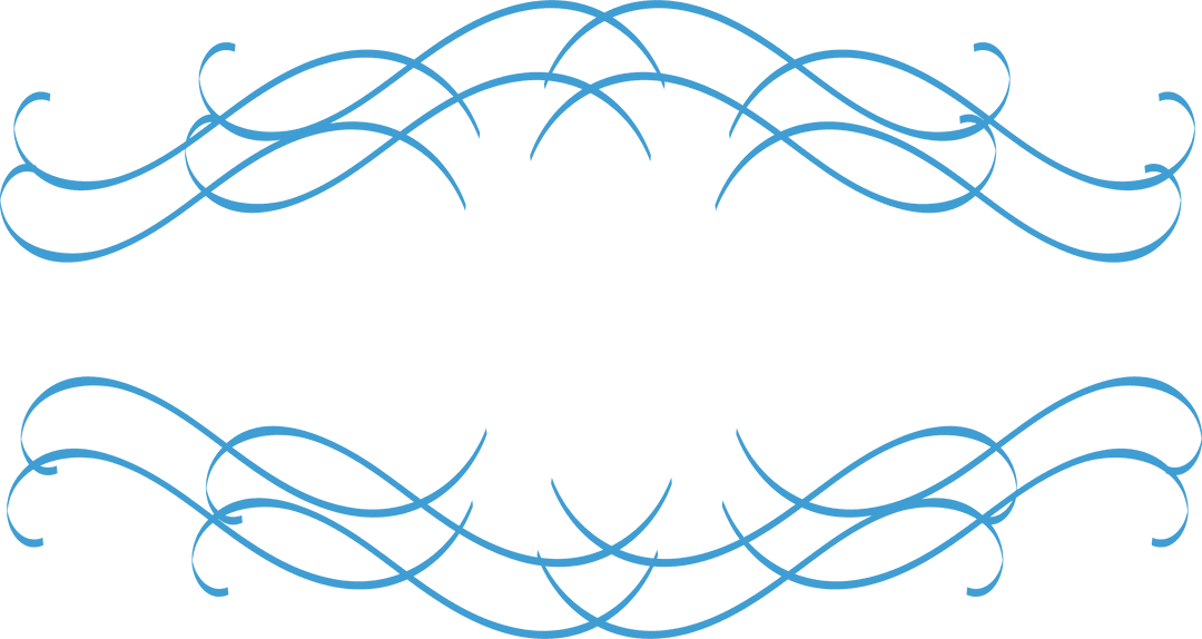 Blue Ornate Pattern on Transparent Background