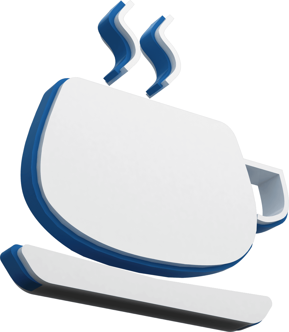 Transparent Hot Coffee Cup Symbol with Steam