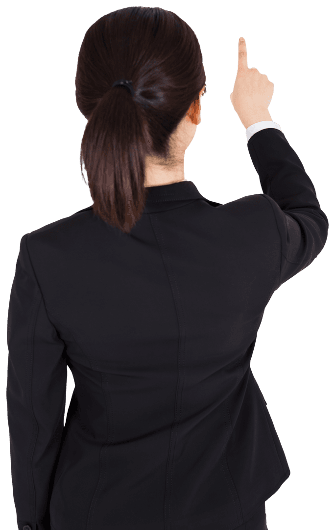 Asian Woman in Business Attire Gesture Transparent Background