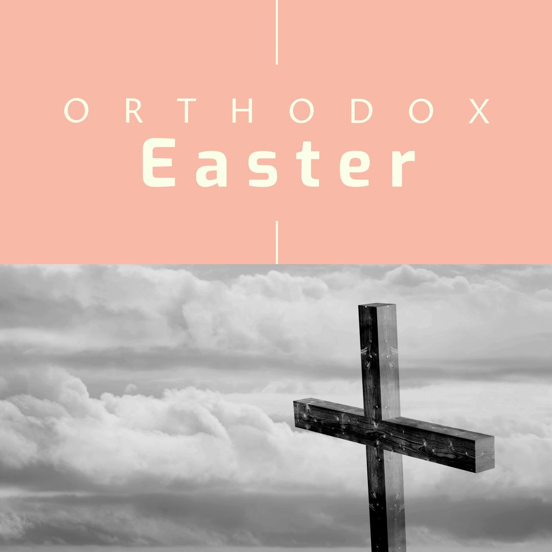 Orthodox Easter Celebration Concept with Wooden Cross - Download Free Stock Templates Pikwizard.com