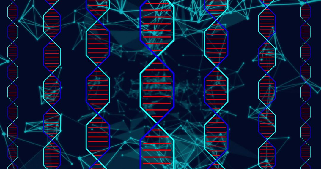 Abstract DNA Helix and Geometric Patterns on Elegant Dark Background