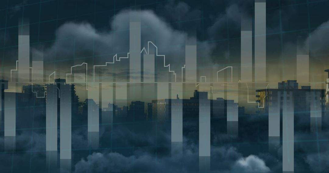 Conceptual 6G Technology Visualization Over Modern Cityscape