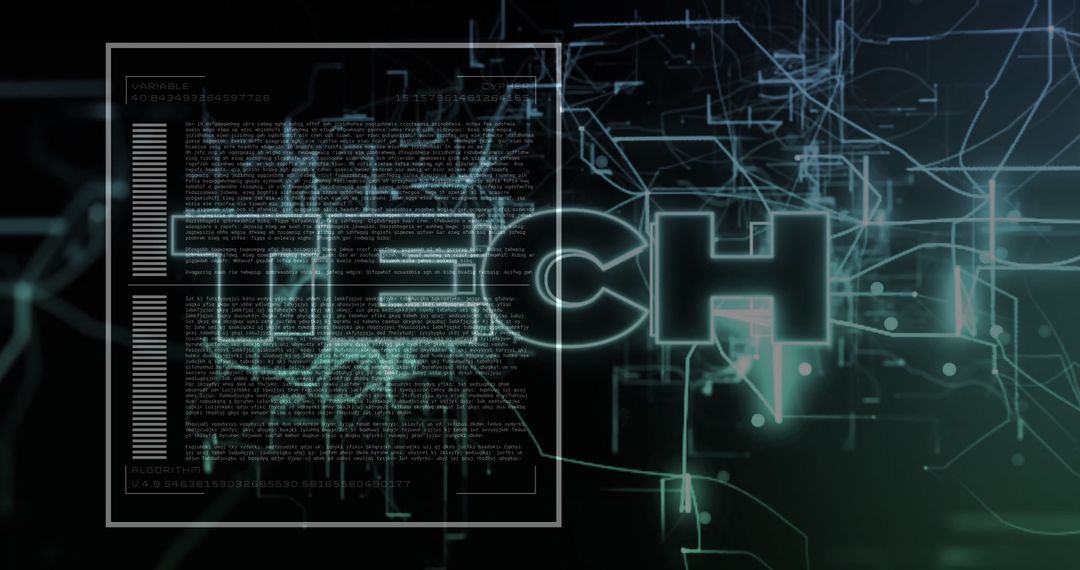 Futuristic Tech Interface with Neon Circuitry