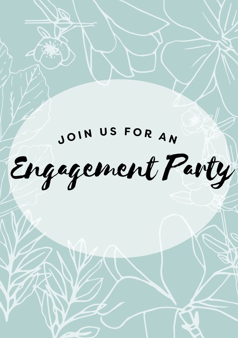 Elegant Engagement Party Invitation with Botanical Designs
