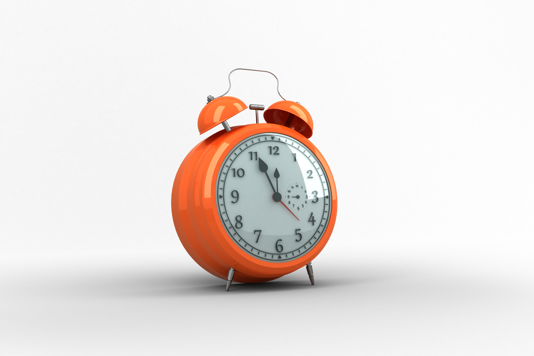 Bright Orange Vintage Alarm Clock on Transparent Background - Download Free Stock Images Pikwizard.com