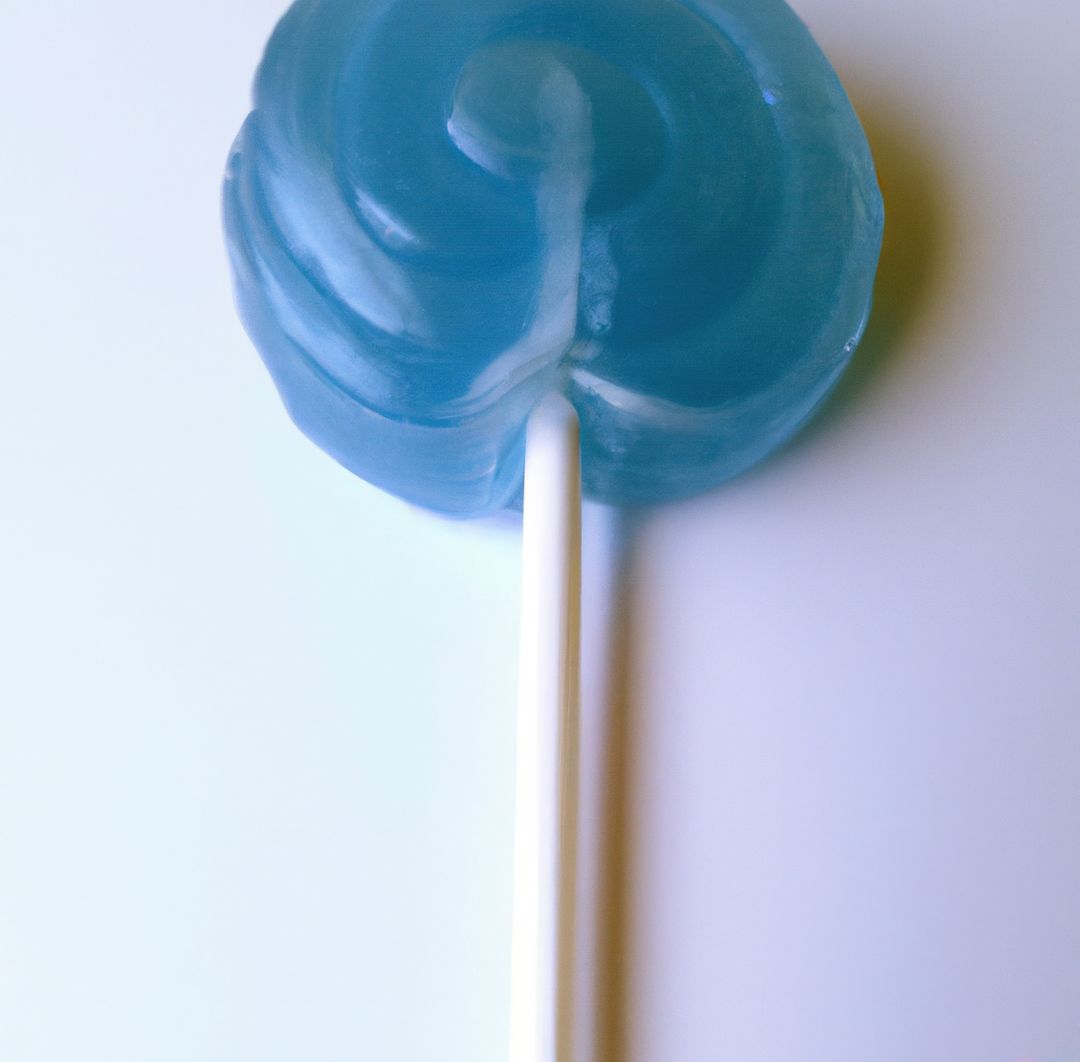 Close up of round blue lollipop on white background - Free Images, Stock Photos and Pictures on Pikwizard.com