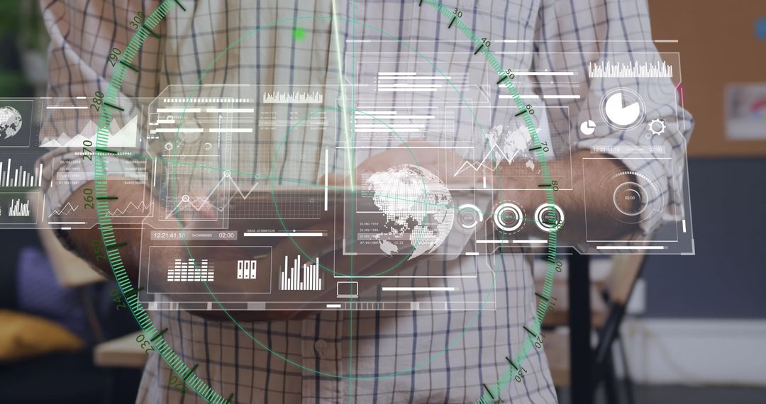 Businessman Analyzing Digital Data with Innovative Technology