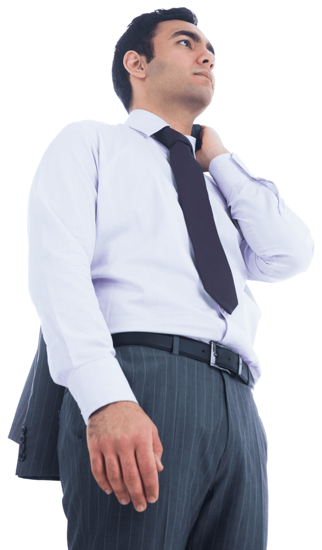 Confident Biracial Businessman Isolated on Transparent Background