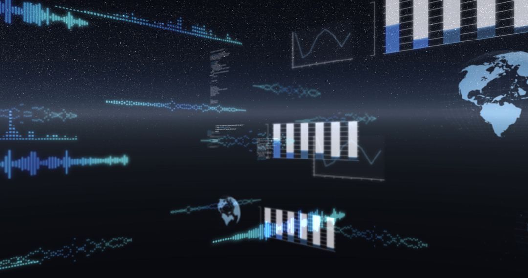 Global Network Data Visual Abstract in Futuristic Universe