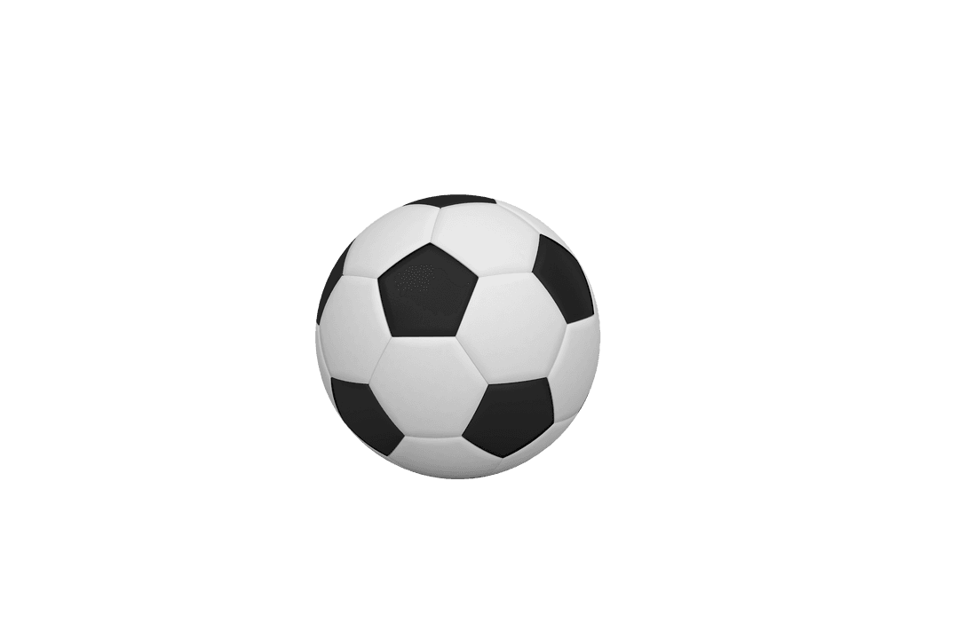 Classic Black and White Soccer Ball Transparent Background
