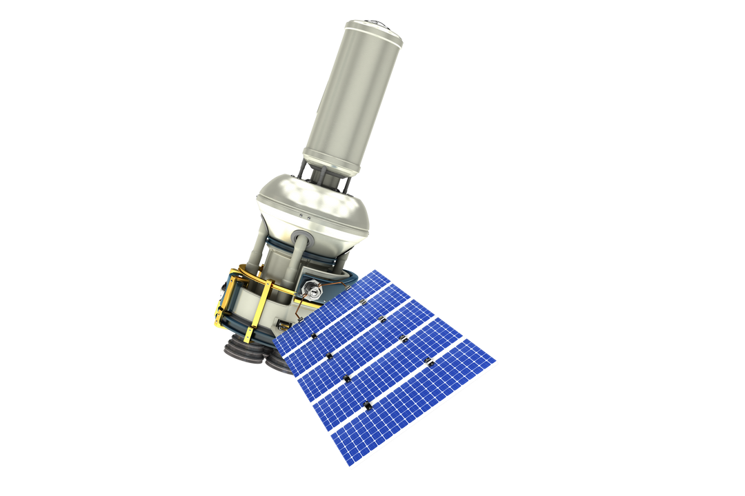 Modern Transparent 3D Illustration of Solar Power Satellite - Download Free Stock Images Pikwizard.com