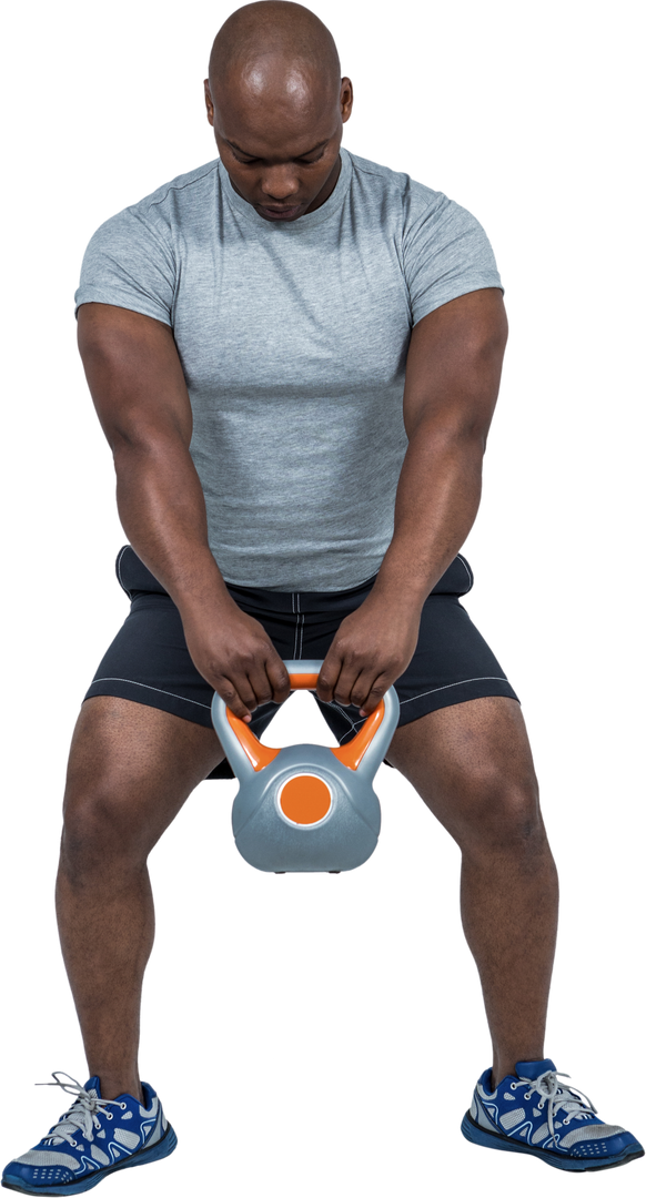 Fit Man Exercising with Kettlebell Transparent Background Template - Download Free Stock Images Pikwizard.com