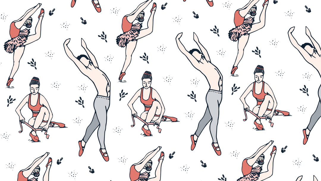 Seamless Vector Pattern of Transparent Ballet Dancers Performing Graceful Poses